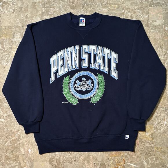 Vintage Russell Sweatshirt Mens XL Blue Penn State Crest Collegiate Made In USA - Picture 2 of 11